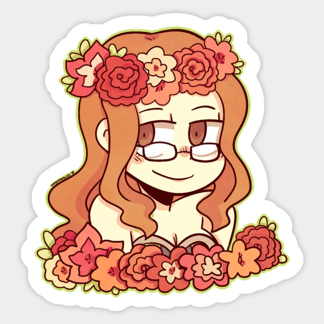 Evergreen Flower Crown sticker Sticker by Dragnoodles